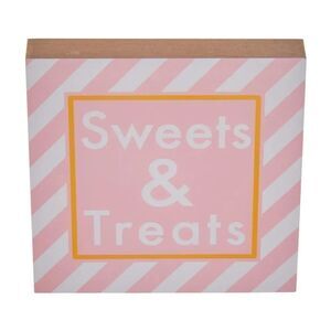 New Sweets & Treats Party Word Block Tabletop Sign NWT